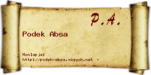 Podek Absa névjegykártya